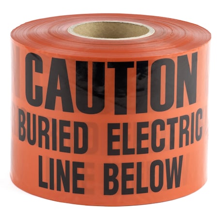 Dottie Underground Tape, Caution Buried Electric Line Below, Red, Polyethylene UT29D